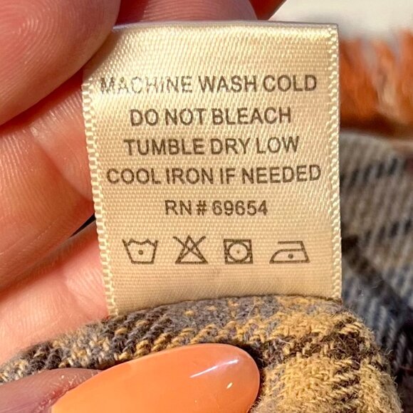 Dizzy Lizzy Flannel Tunic Shirt Dress Size Medium Autumnal Plaid Boho Hay Ride - Picture 11 of 12